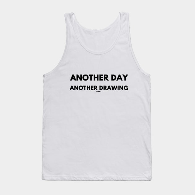 Another Day, Another Drawing (Black Version) Tank Top by Jan Grackle